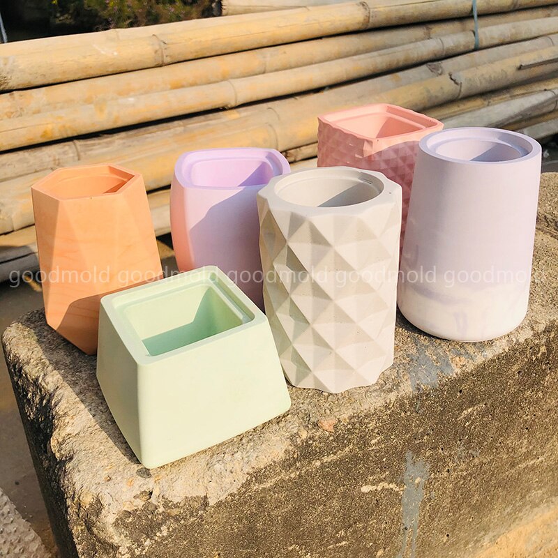 Terrazzo vase betonform unik cement penholder silikone form saftige plantekasser form lys kop form nordisk stil