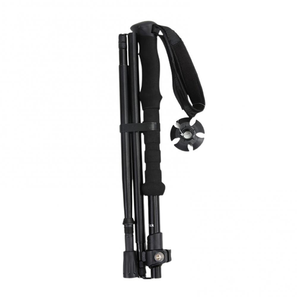 Telescopic Ultra Light Walking Stick Trekking Pole Anti Shock Extendable Folding: Black