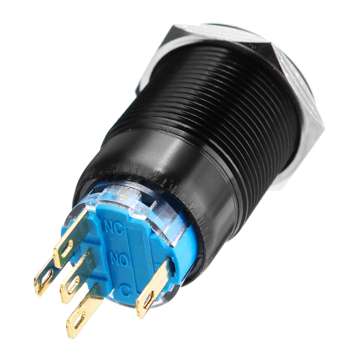 19mm Car LED Push Button Switch 12V Hazard Warning Light Switches Self-lock Momentary Waterproof For Truck Boat