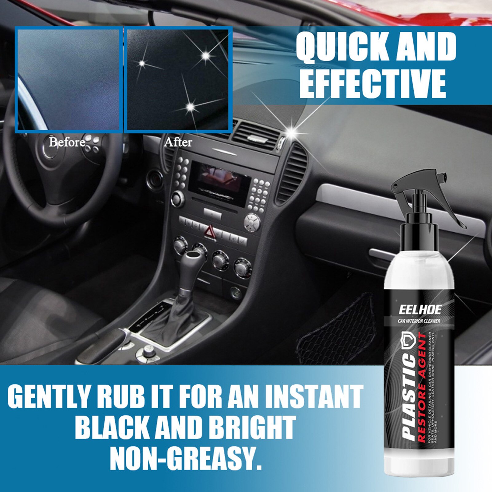 High-Effective Car Interior Cleaner Vehicles Beauty Repair Solvent Dashboard Seat Interior Decor Leather Gloss Restorate