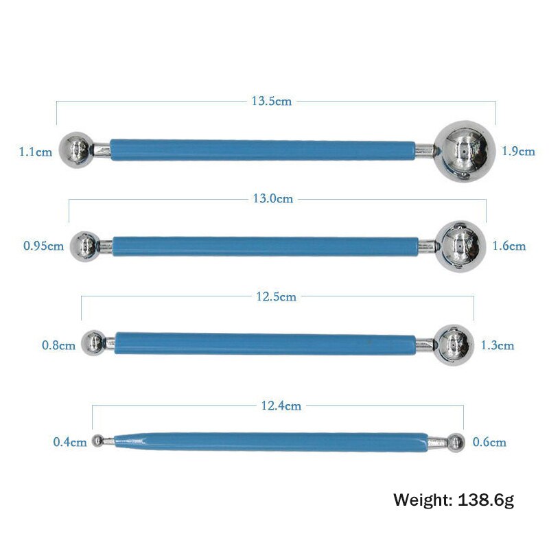Sculpture Ceramic/Pottery Clay Tools Set Shaping/Modeling/Sculpting/Carving/Coloring DIY Clay Tools Plastic/Wooden/Metal Tools: Iron-ball-4pcs