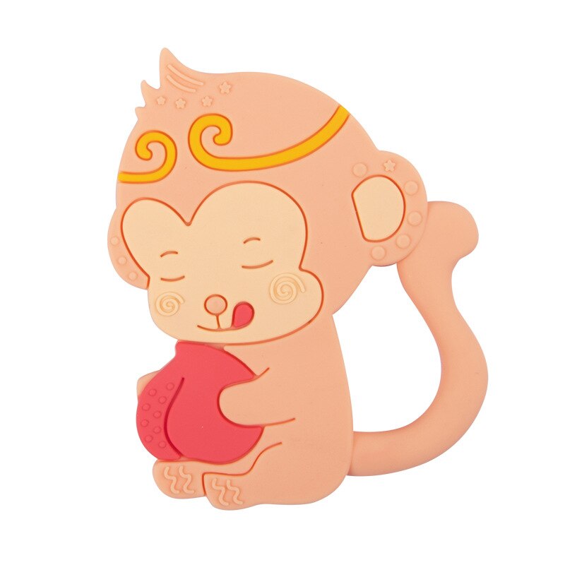Silicone Baby Bijtring Baby Bite Speelgoed Kind Molaire Beet Geboorte Voor Pasgeborenen Peuter Speelgoed: Orange monkey