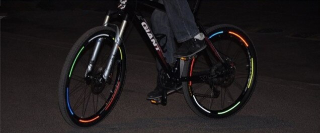 6 uds. De calcomanías reflectantes fluorescentes para llanta de bicicleta, Pegatinas reflectantes para ciclismo, cinta de seguridad