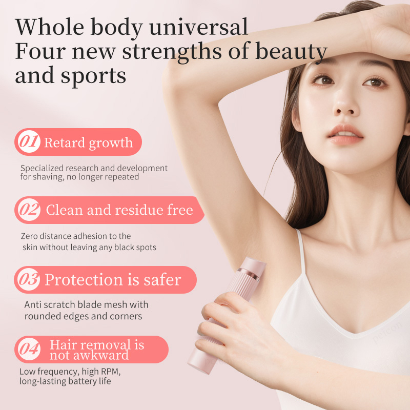 Bartrasierer für Frauen, Bikini, Unterarm, weiblicher Trimmer, wasserdicht, Haarentfernung, Epilierer, Elektrorasierer, 2-in-1-Gesichtsrasierer für Damen