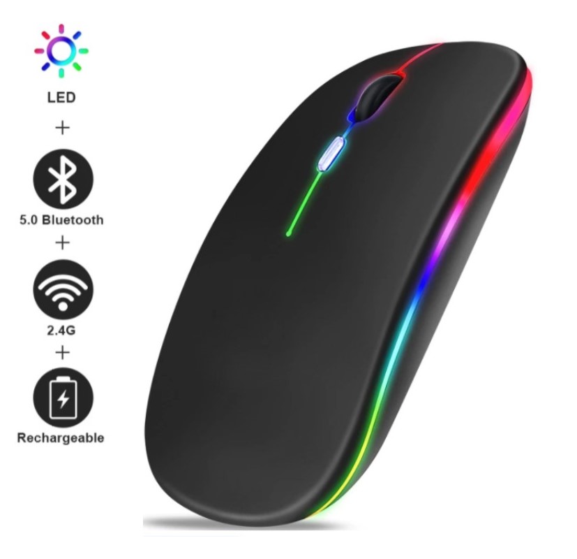 Langaton hiiri bluetooth 5.2 rgb ladattava hiiri langaton tietokone hiljainen led taustavalaistu ergonominen pelihiiri kannettava tietokone
