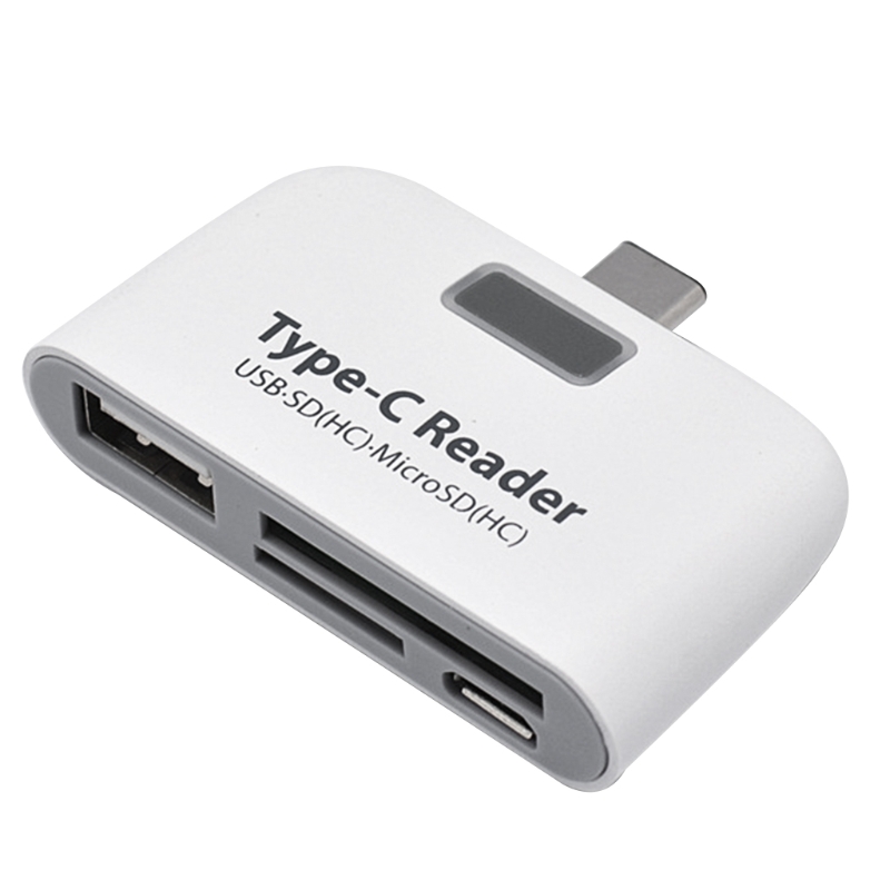 066A czytnik kart USB typu C Hub 4 w 1 USB Adapter rozdzielacz z porty USB 2.0, jeden SD i gniazdo karty TF i Micro USB dla mac Book Pro