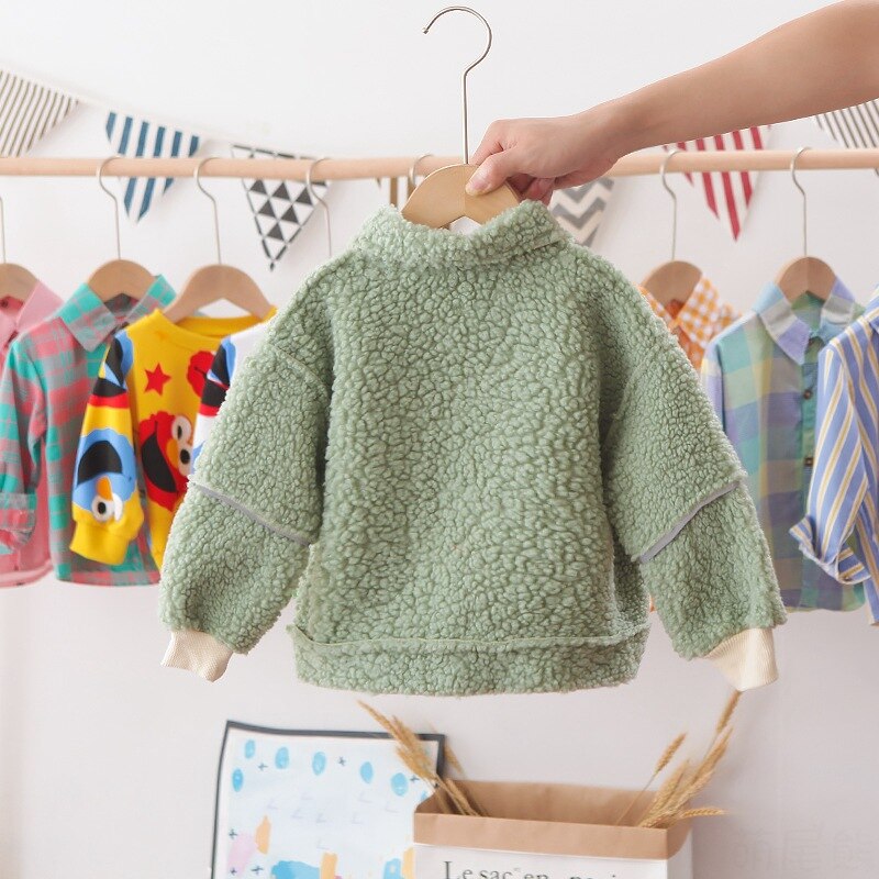 Winter Baby Jungen Dicken Plüsch Vlies Revers Kragen Langarm lässig Jacken freundlicher freundlicher Warme Oberbekleidung Mäntel Casaco