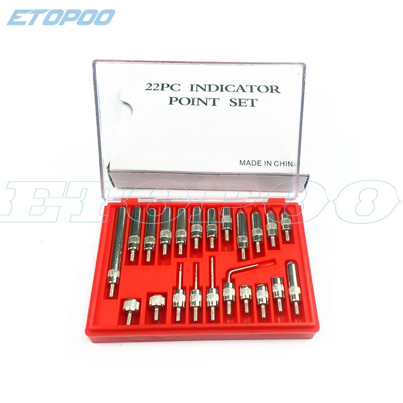 Dial Indicator 22Pcs M2.5 and 4-48 Thread Tip For Dial &amp; Test Indicators Steel Dial Indicator Point Set