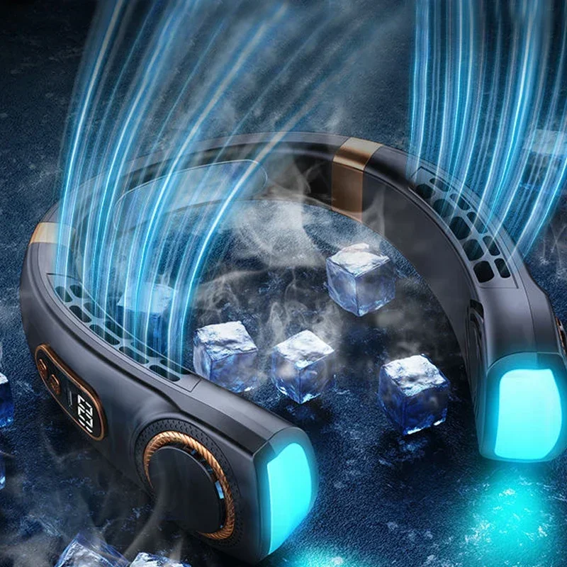 Draagbare nekventilator Persoonlijke 4000mAh Bladeless Cooling Nekventilator Blaaskoude lucht Nekkoeler Draagbare ventilator rond uw nek Verstelbaar