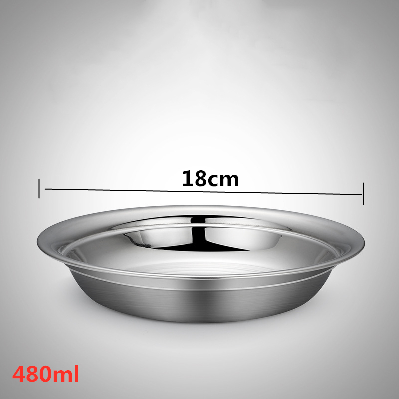 304 middagstallerkener i rustfritt stål serveringsfat pastaboller servise retter salat miksing matbeholder organiseringsbrett: 18cm