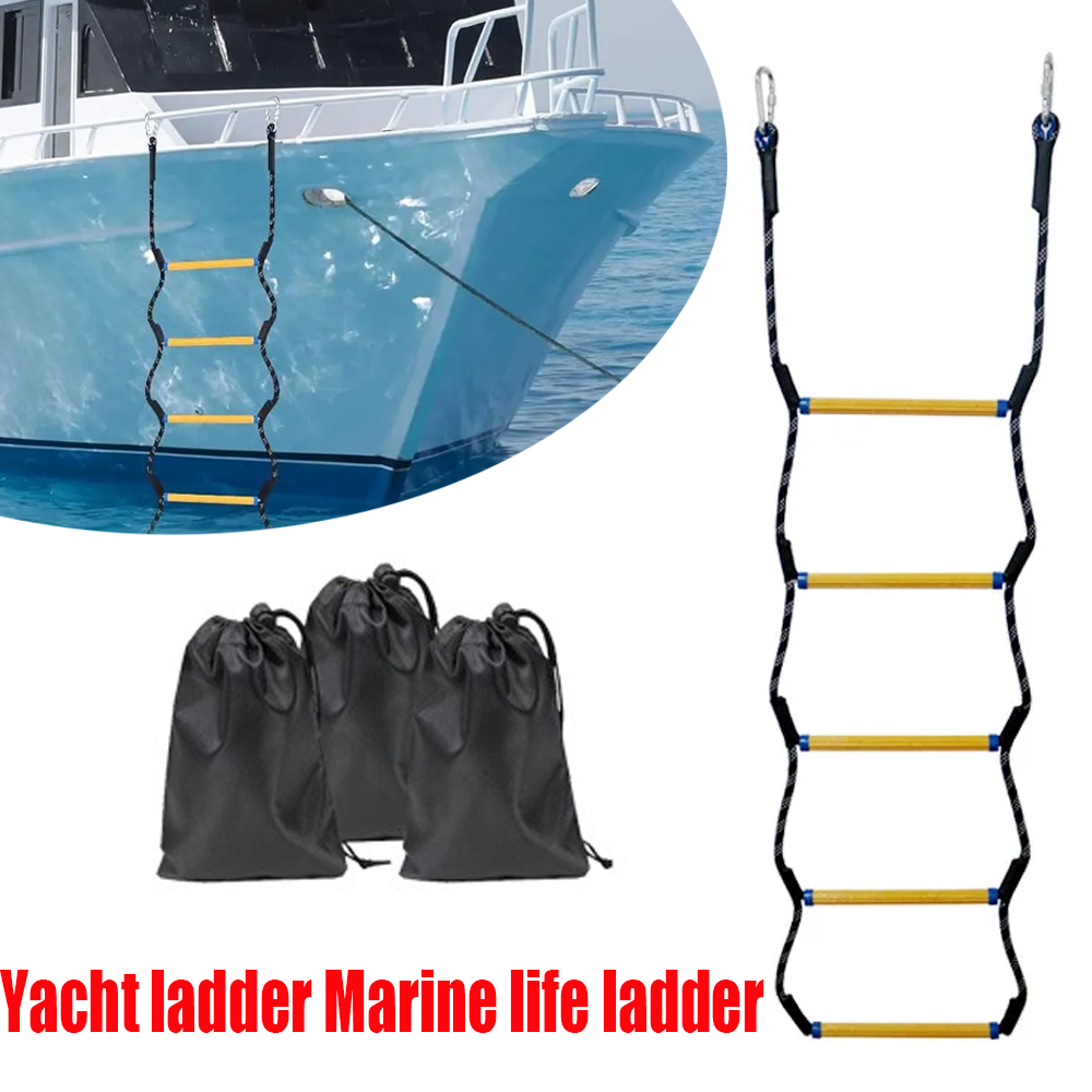 Boat Rope Safety Ladder Convenient For Swimming Diving And Ship Rescue Ideal for Swimmers Anglers And Family Water Activities