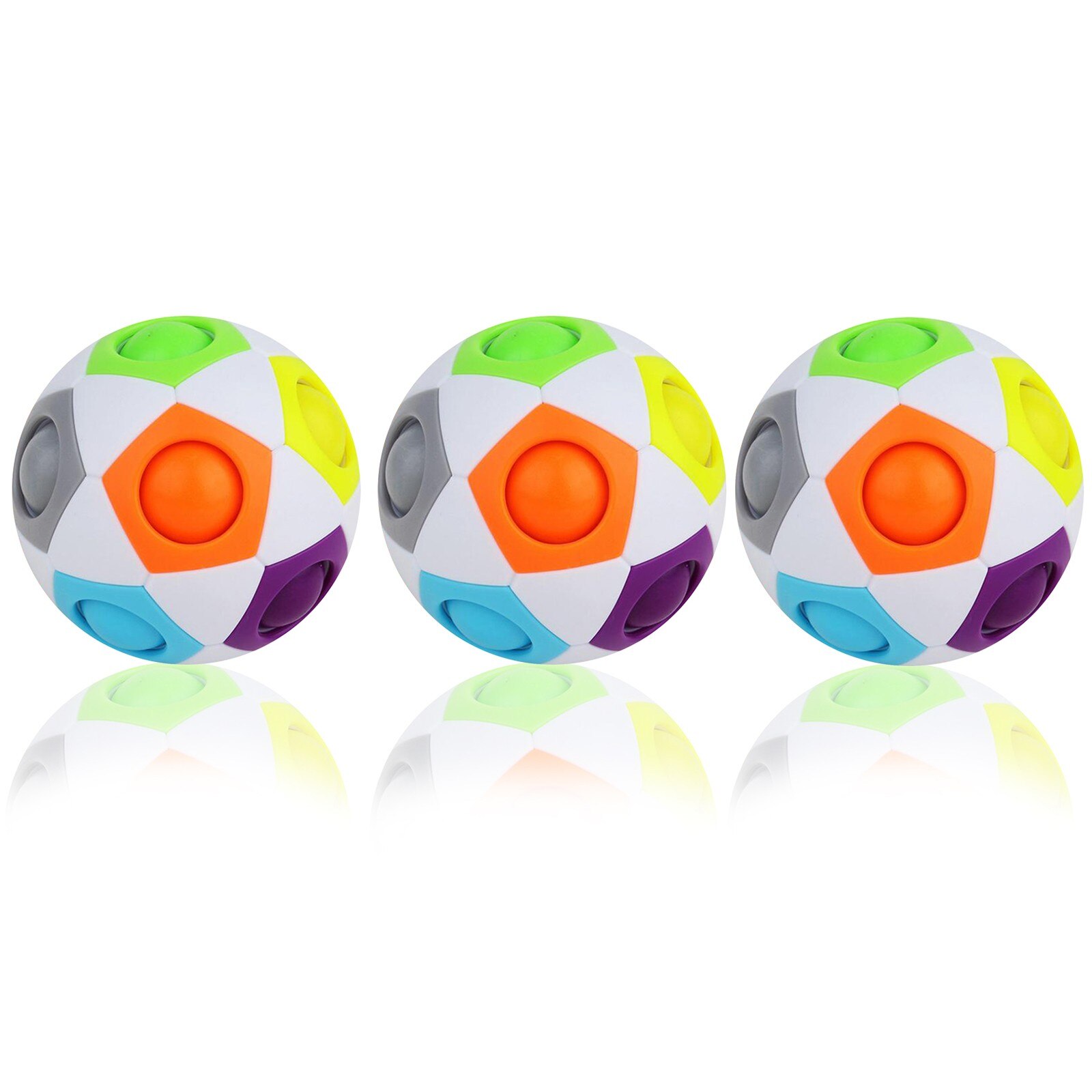 3Pcs Top Decompressie Bal Magische Bal Ducational Speelgoed Regenboog Voetbal Summon Bal Vinger Speelgoed Kind Volwassen Voor Kinderen