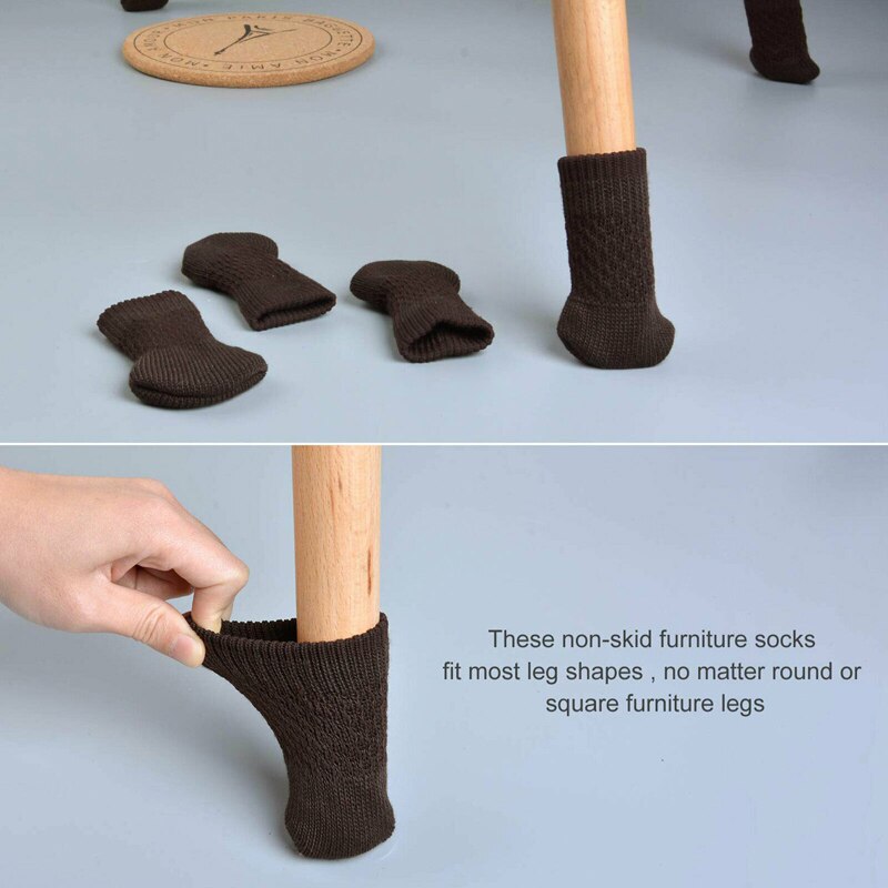 4 stk 8*5cm strikkebord stole ben betræk sokker gulvbeskytter skridsikre møbel fødder ærmebetræk bord stol ben sokker