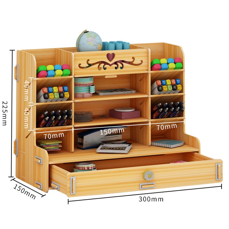 Pencil Organizer Multi-Function Wooden Desktop Pen Holder Office School Stationery Storage Stand Case Desk Pen
