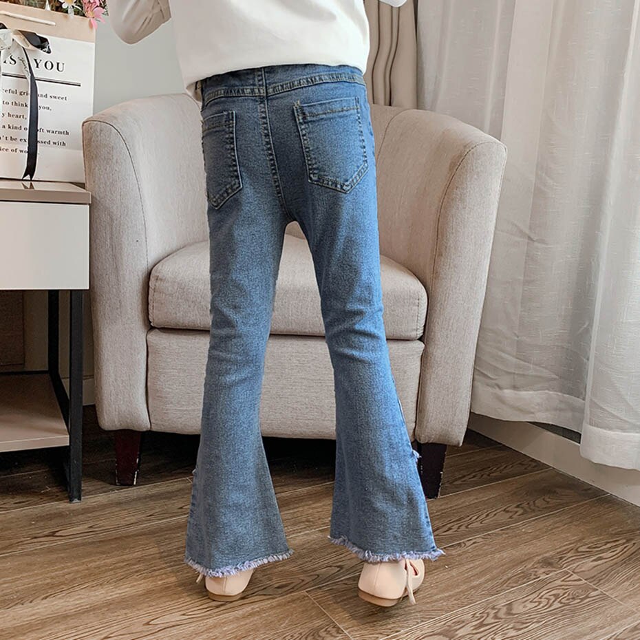 Jean pour fille perles jean enfant fille déchiré jean enfant pour fille Style décontracté vêtement enfant 6 8 10 12 14