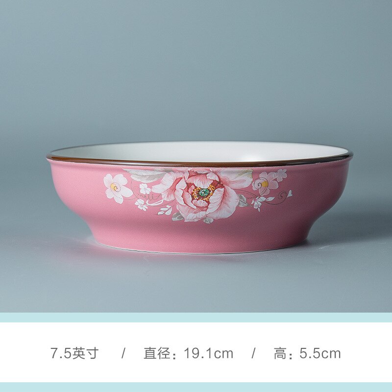 Liling Dagelijks Gebruik Japanse En Koreaanse Keramische Servies Rijstkom Grote Soepkom Noedelkom Porseleinen Kom Plaat Kom schotel Set Se: 2