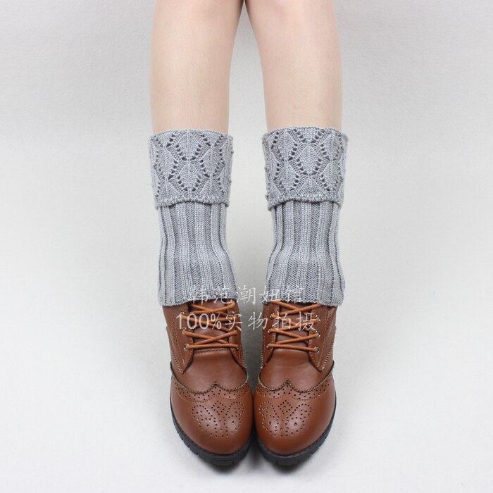 Beenwarmers Vrouwen Hollow Haak Breien Dikkere Dames Elegante Womens Solid Eenvoudige All-Match Zachte Katoen Trendy: gray