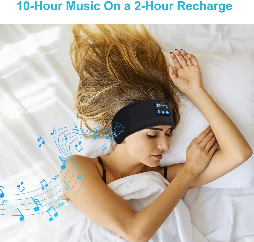 Cuffie per dormire senza fili Bluetooth fascia sottile morbido elastico confortevole musica auricolari maschera per gli occhi per gli sport del sonno laterale