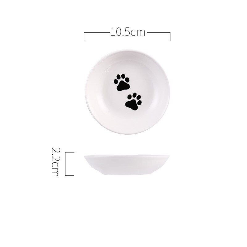 Cute Cat Small Saucer Shape Mini Plate Ceramics Cartoon Dish Snack Plate Chinchilla Squirrel Hedgehog Bowl: paw
