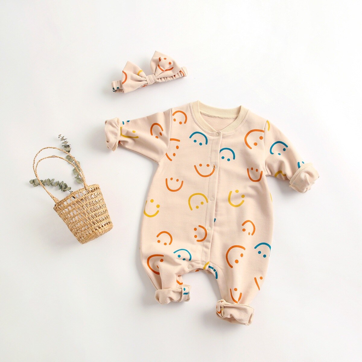 Body d'automne pour bébé garçon et fille, combinaison en coton à manches longues avec imprimé de dessin animé