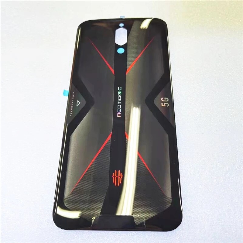 Original Glas Zurück Batterie Abdeckung Für ZTE Nubia verrotten Magie 5G NX659J Gehäbenutzen Tür Hinten fallen Mit Klebstoff: Schwarz