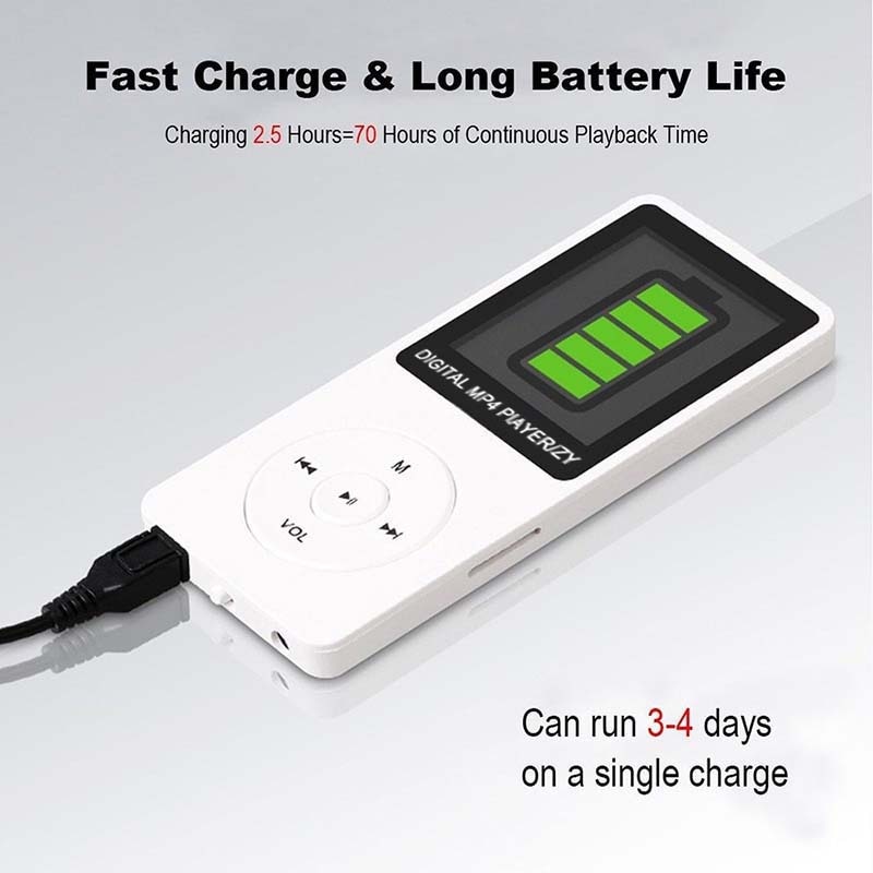 100%  originele engelse versie ultradunne  mp3 -speler met 8gb opslag 1.8 inch scherm kan 80h originele ruizu  x02 spelen