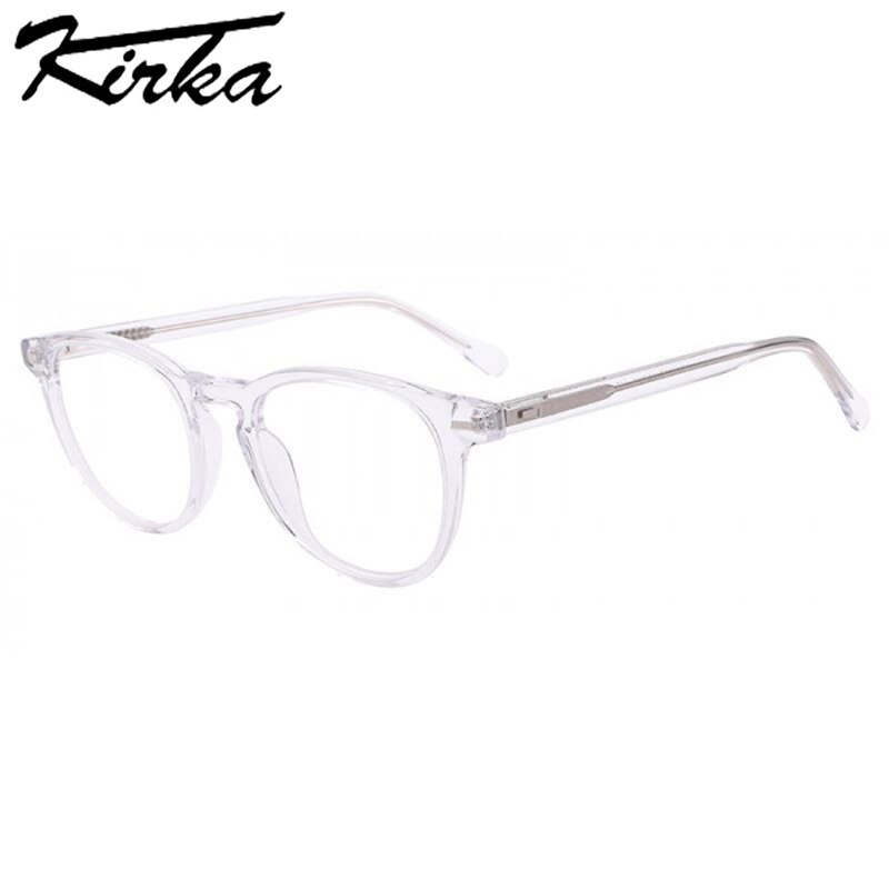 Kirka Round Transparent Glasses Woman Eyeglasses Frame Optic Prescription Glasses Myopia Computer Games Men Women Glasses Frames: WD1069P C3