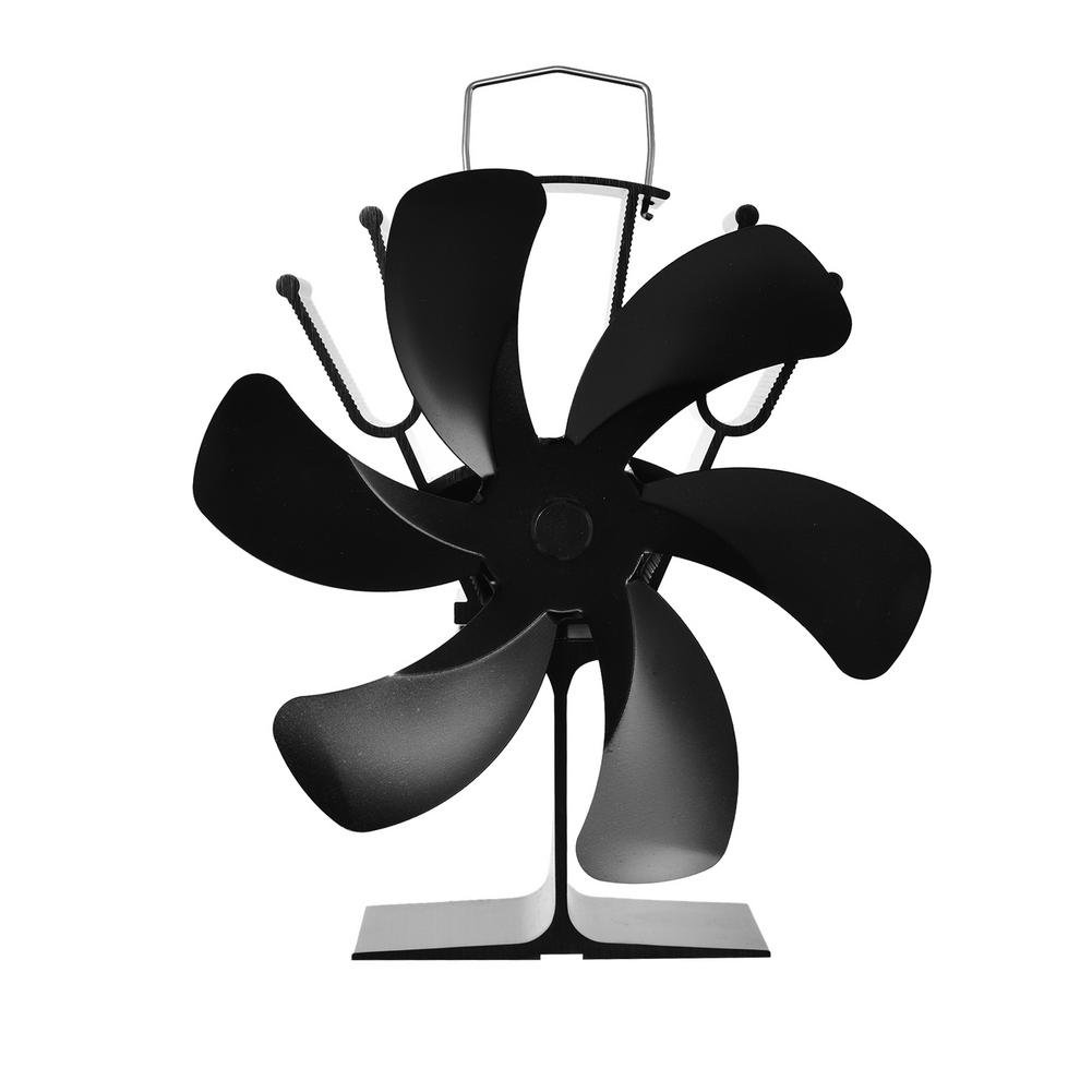 Ventilateur de poêle 6 lames pour poêle à bois ou poêle à granulés ventilateur de cheminée maison tranquille répartition efficace de la chaleur: White
