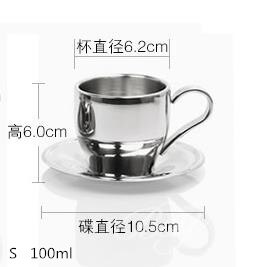 Conjunto de tazas de café de doble capa de acero inoxidable de taza de té de flor taza de té d'Angleterre espresso taza de café: S