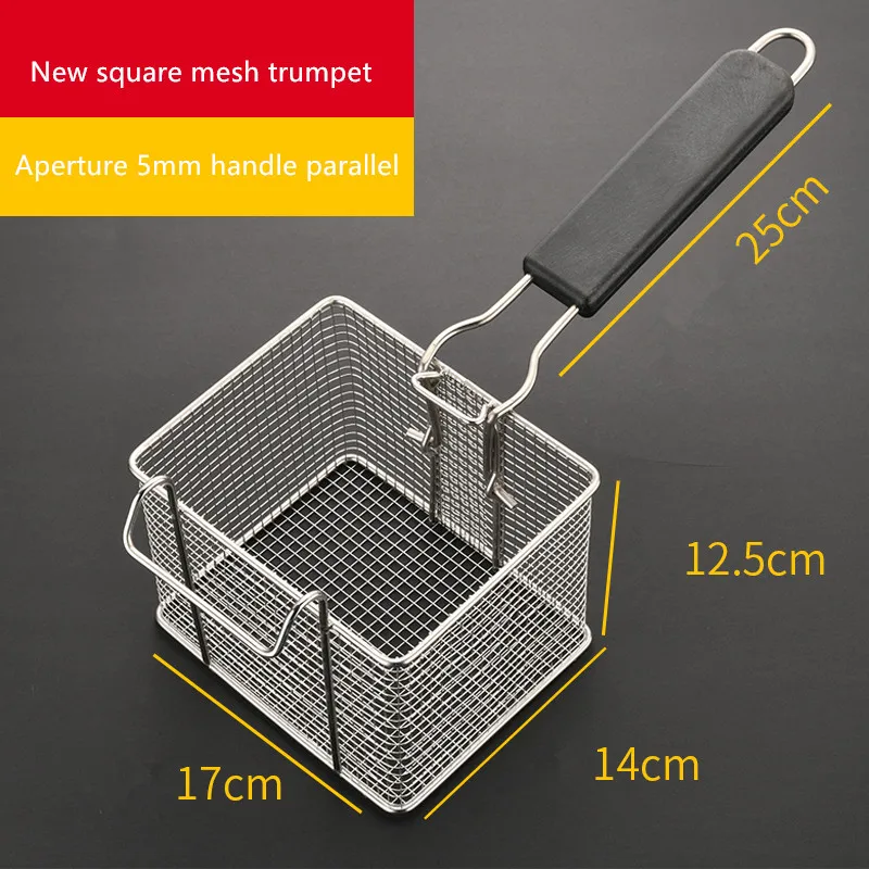 Stainless steel 81 fryer basket Frame Filter Fryer Screen Fryer Colander French fries Commercial: black