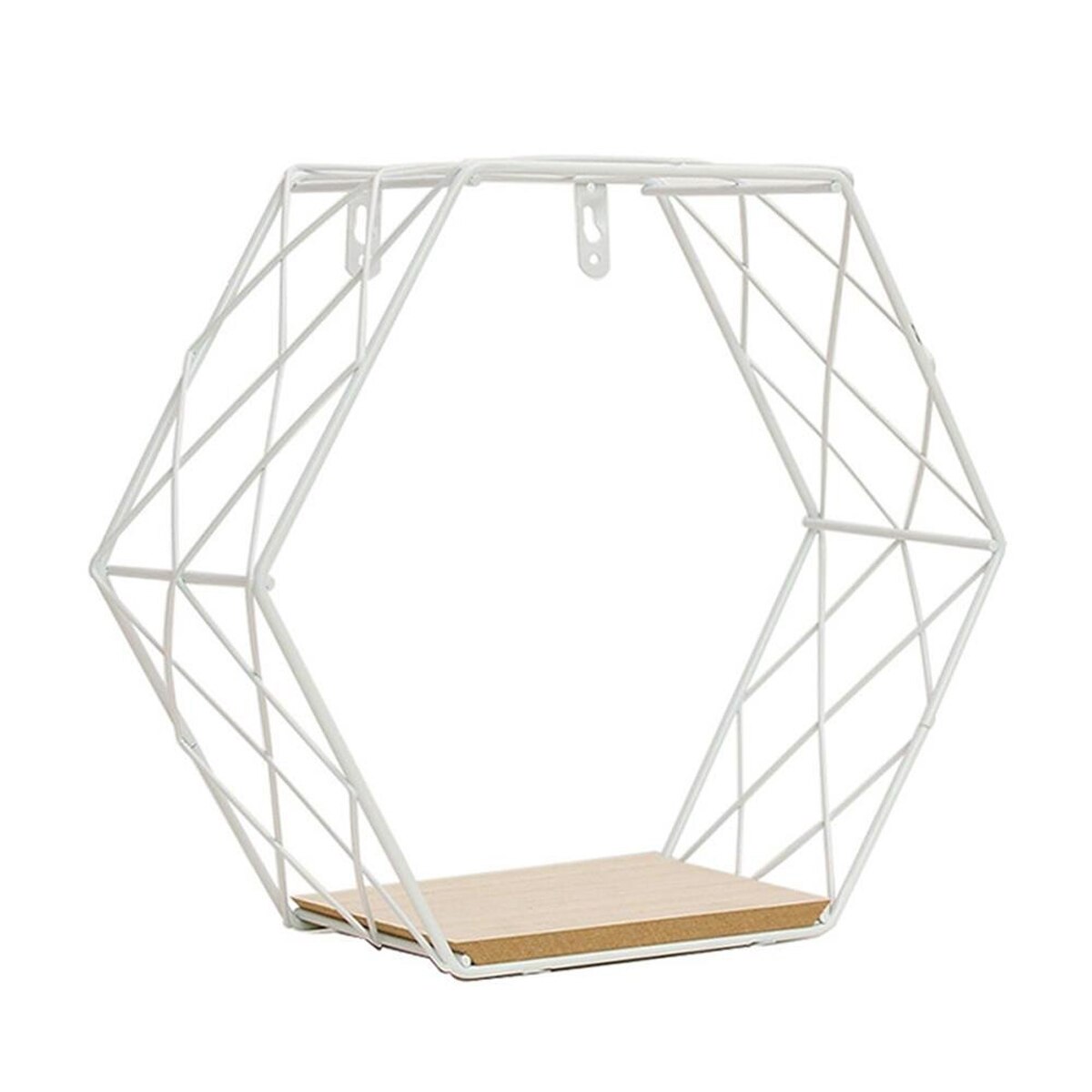 Nordic Iron Hexagonal Grid Wall Floating Shelf Combination Wall Hanging Geometric Figure Wall Decoration For Living Room Bedroom: A / 29.5X11X20 cm