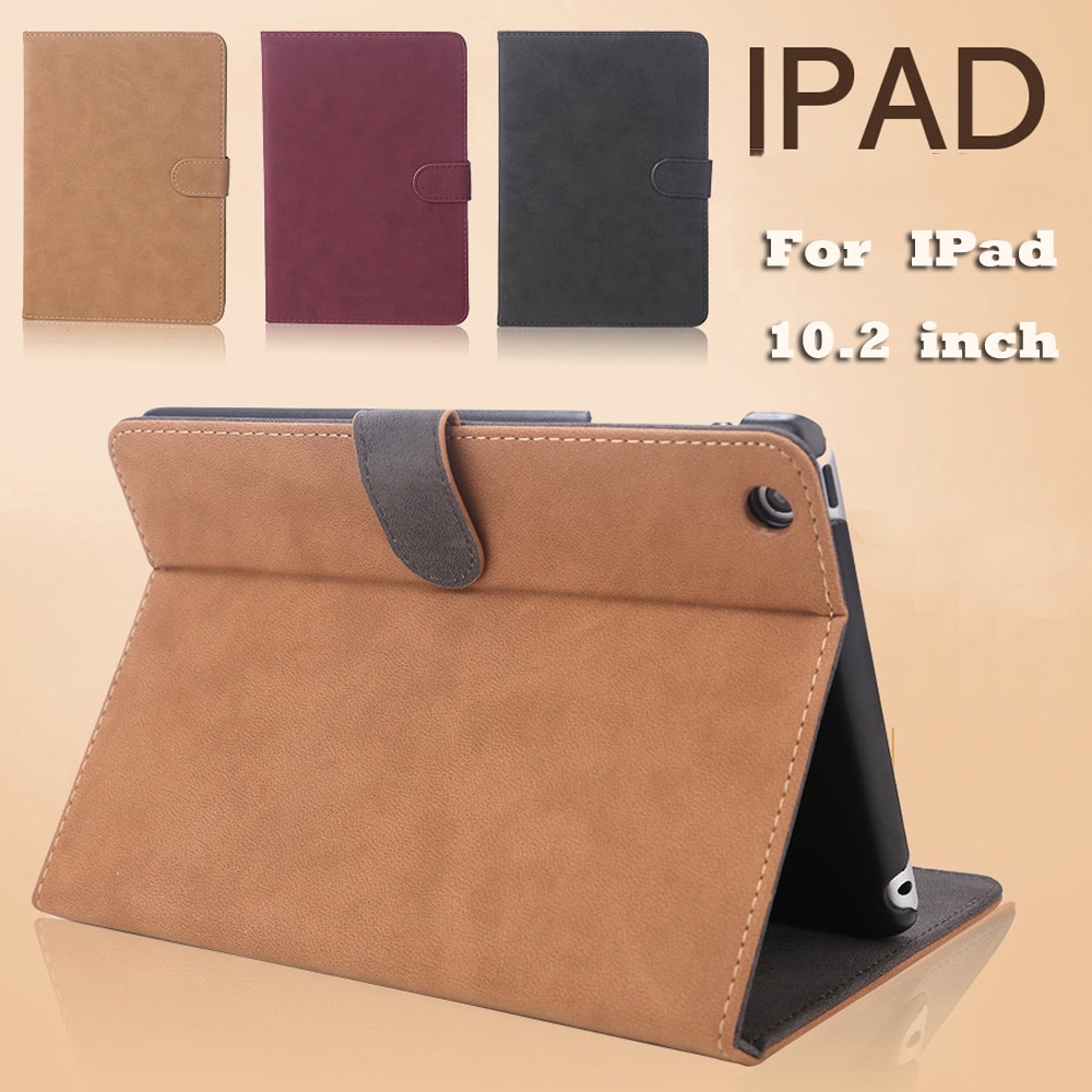 Scrub leren hoesje voor ipad 10.2 , wake-up/sleep cover, hoesje voor ipad air 2 9.7 hoesje voor ipad 7th generatie