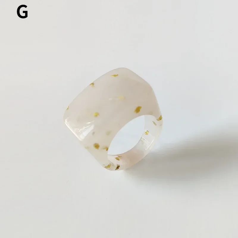 Bague créative en résine acrylique, Vintage, Simple, géométrique, carrée, pour femmes et hommes, bijoux: YELLOW