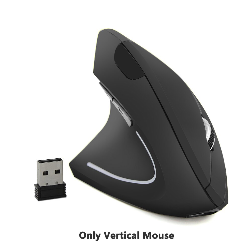 Wireless Vertical Mouse Ergonomic Left Hand Mause 1600DPI Optical Mouse Office Rechargeable Gamer Mice with Mousepad For Laptop: Only Mouse