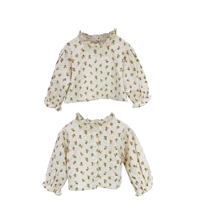 Zoete Prinses Meisjes Bloemen Shirt Fall Katoen Linnen Zuigeling Baby Blouse Lange Mouwen Kinderen Shirt Voor Meisjes Tops Kinderen Jassen