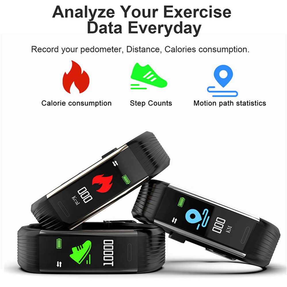 Sport Fitness Braccialetto Activity Tracker Misuratore di Pressione Sanguigna Intelligente Del Braccialetto Monitor di Frequenza Cardiaca Impermeabile Intelligente Orologio Per Android IOS