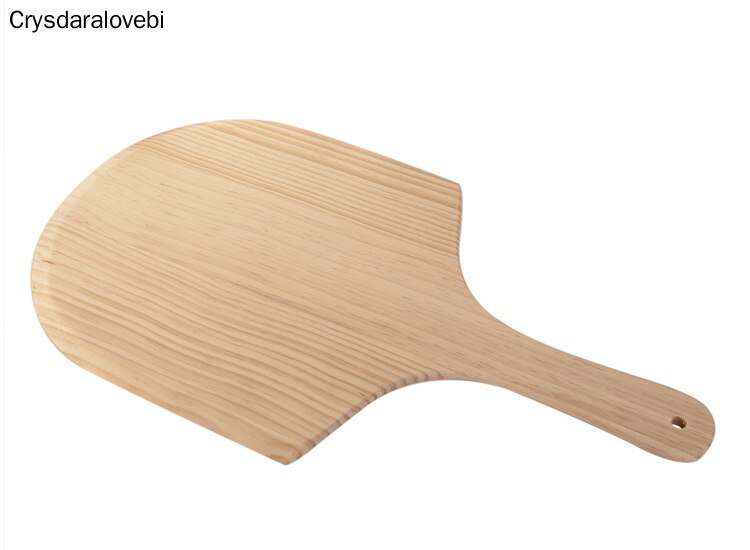 Wooden Pizza Peel Natural Color Eco-Friendly Wood Pizza Pad with Handle Pizza Plate Baking Tools