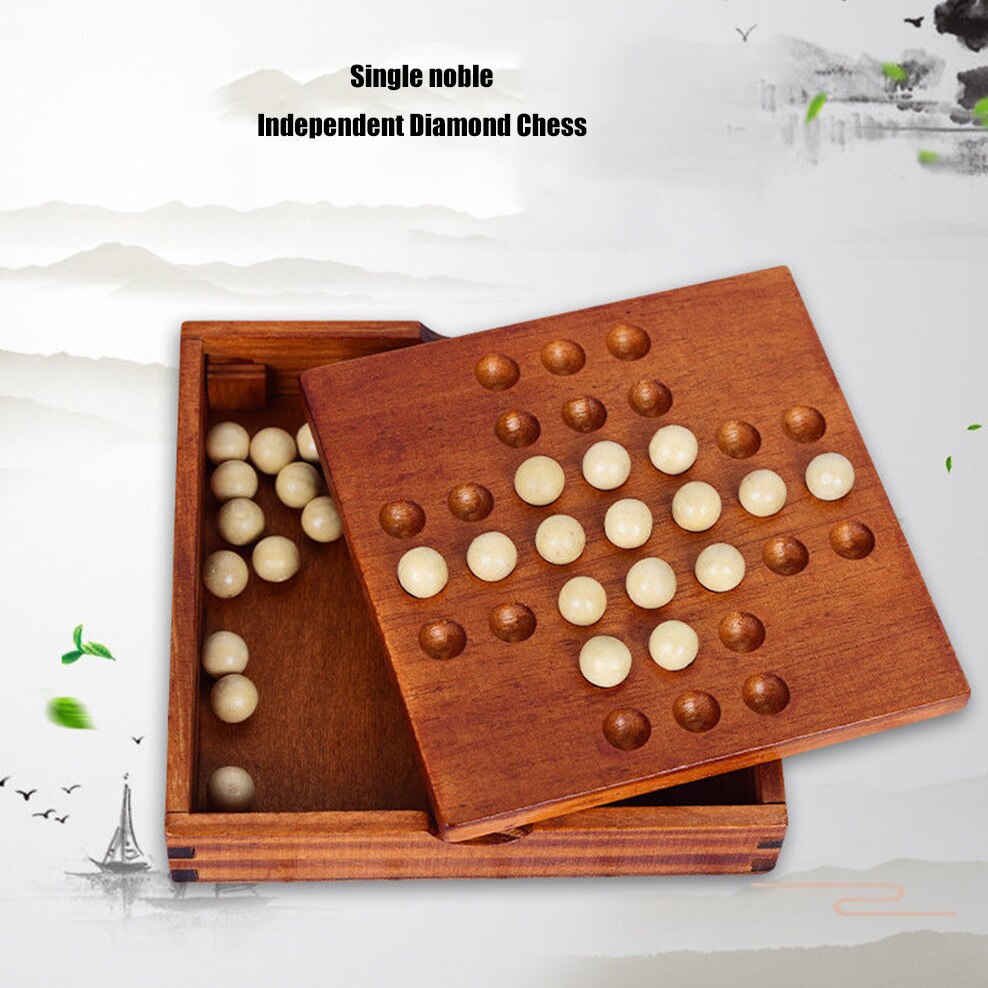 Juego de mesa individual de madera Noble para niños, ajedrez de diamantes independiente, antiguo chino Kong