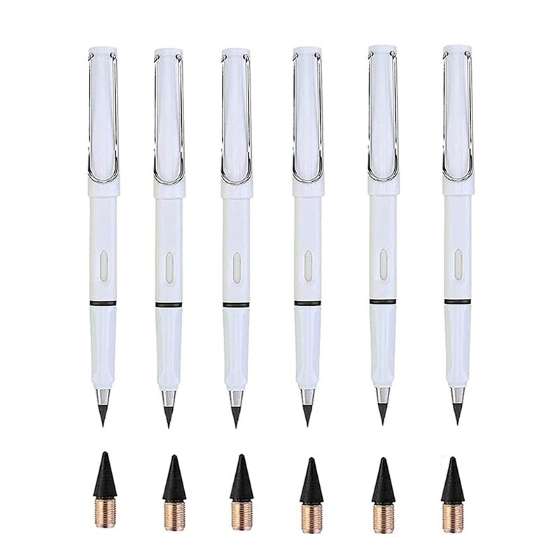 6Pcs Everlasting Pencil, Infinite Pencil, Technology Inkless Pen, Magic Pencils for Kids, for Home Office School: Light Green