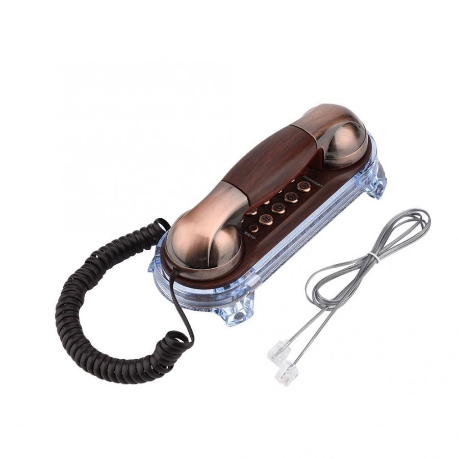 Retro Wall Mounted Telephone Corded Phone Landline Antique Telephone for Home Hotel telefono fijo para casa telefone: Red Copper