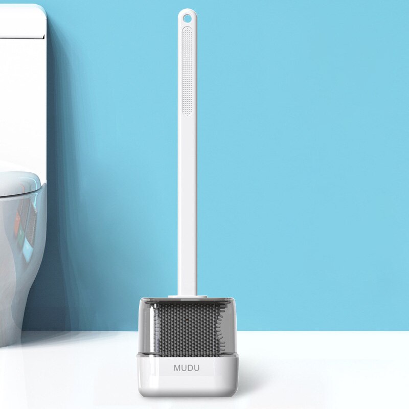 Siliconen Toiletborstel Muur Gemonteerde Automatische Reiniging Tool Wc Kloof Borstel Opknoping Flexibele Haren Borstel Badkamer Accessoires: White C