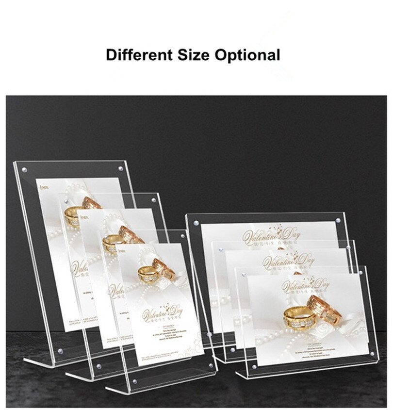 A5 Transparent Slant Back Acrylic Sign Holder Display Stand Table Top Menu Paper Sign Holder Ad Frame