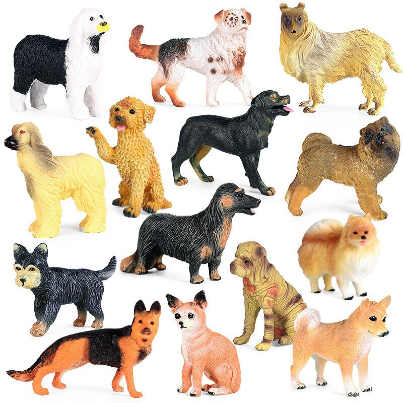 Children toy Static solid simulation animal dog model German shepherd Pomeranian pet dog car decoration ornaments