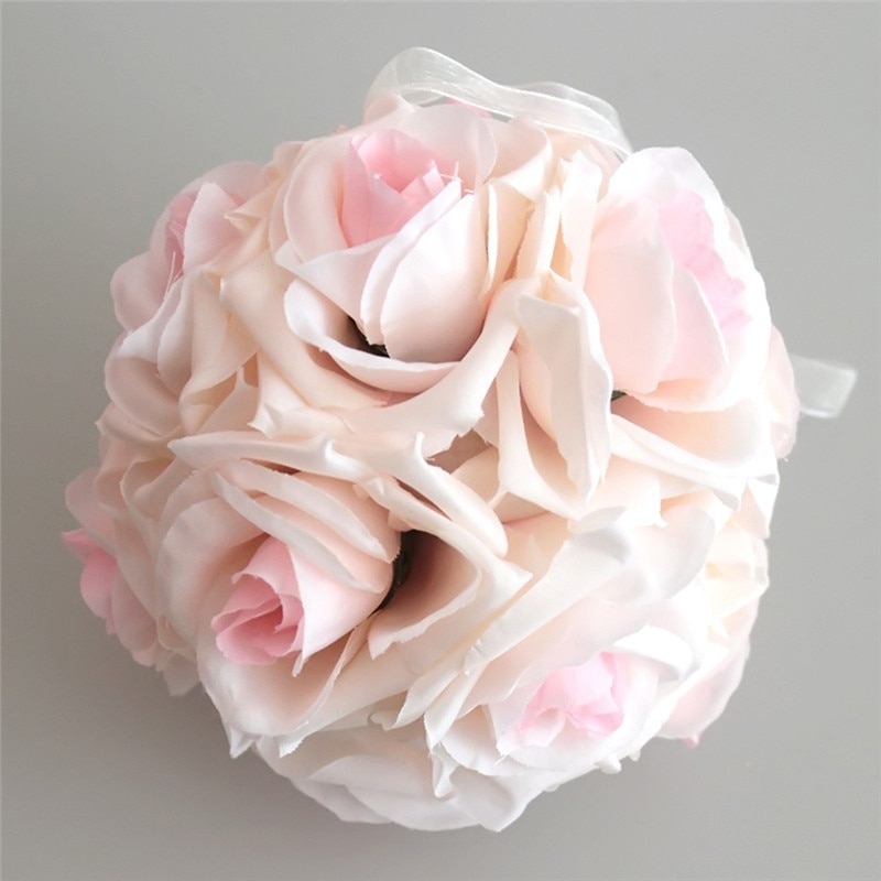 15x21cm Handmade Artificial Rose Flowers Kissing Hanging Ball DIY Bouquet Home Wedding Party Decor Flower Ball Arrangement