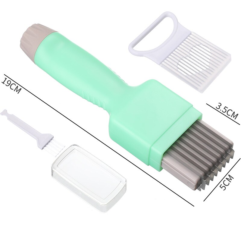 Squid Flower Knife Squid Cutting Knife Pig Skin Chicken Gizzard Knife With Adjustable Depth Cut Kidney Flower Magic Knife 1 Set: GREEN 02