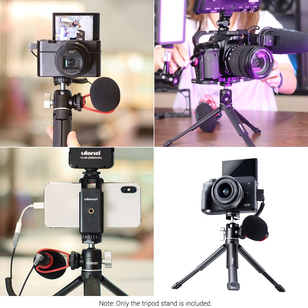 Ulanzi allungabile telefono da tavolo mini fotocamera treppiede live altezza regolabile con accessori fotografici a treppiede mobile a 1/4 viti