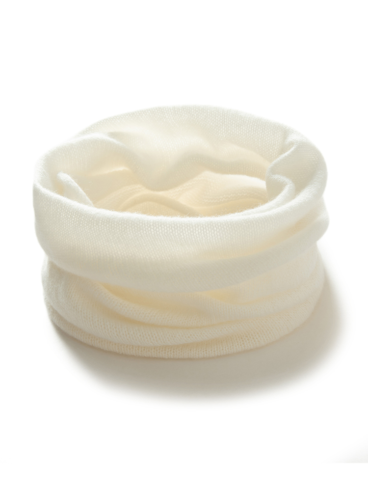 Women 100% Cashmere Bottom Price Tube Scarf Lightweight Neck Ring Warmer Cowl Collar Loop Female Soft Knitting Accessories Girls: WHITE