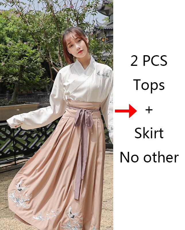 Traditionele Dans Kostuums Hanfu Vrouwen Mannen Crane Borduren Prestaties Kleding Folk Fee Jurk Festival Rave Outfit DC3163: Multi / S