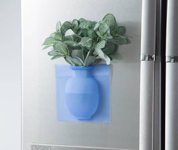 Vase en silicone magique | Nouvelle ventouse murale, vase souple suspendu, vase mural de salle de bains, vase autocollant de réfrigérateur