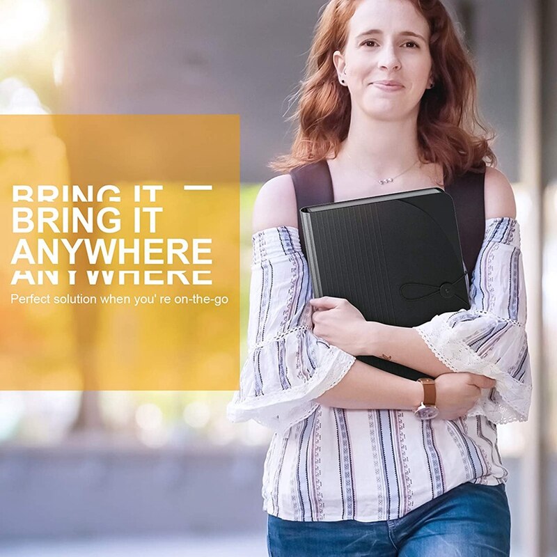 PPYY-Expanding File Folder 24 Pockets Portable Rainbow A4 File Organiser Self Standing Accordion Document Filing Box